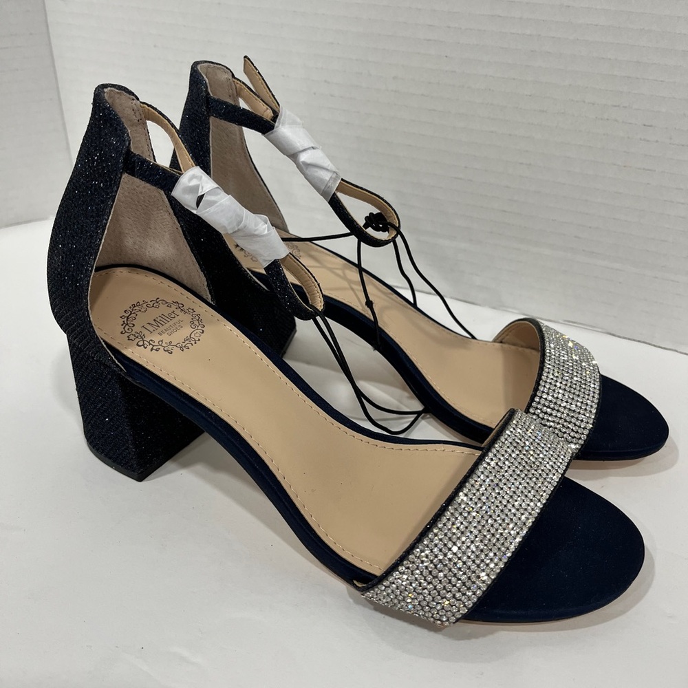 I. Miller Shoes Womens Emely Buckle Open Toe Block Heel Pumps. Size 6M.‎ Navy